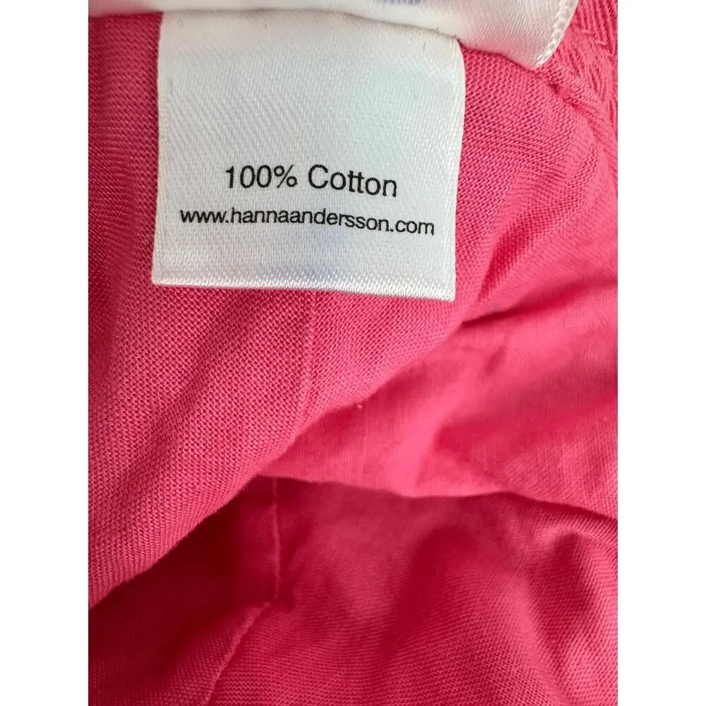 Hannah Andersson sun hat girls large bucket stripe summer pink white cotton